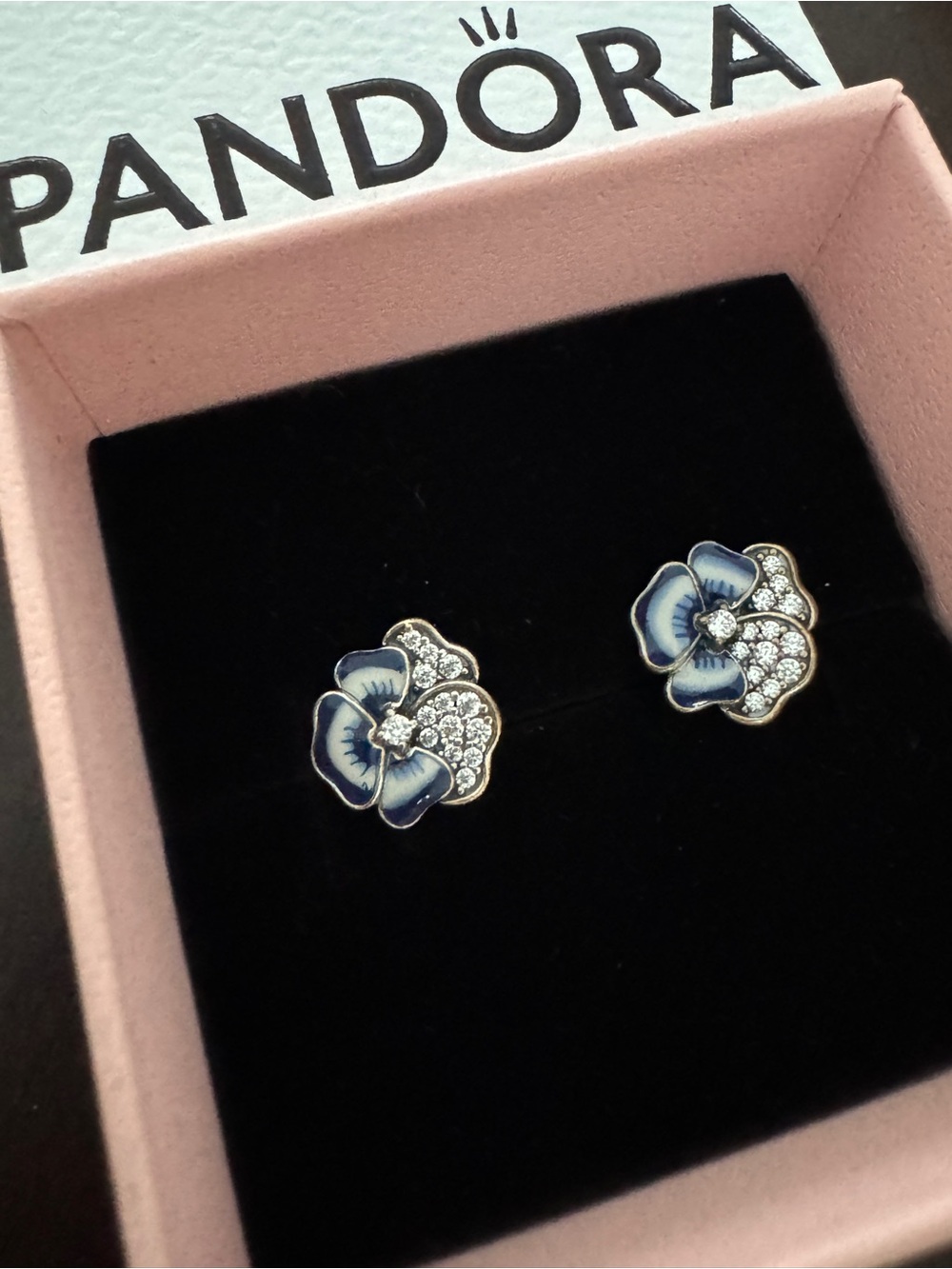 PANDORA Blue Flower Stud Earrings - Elegant Earrings